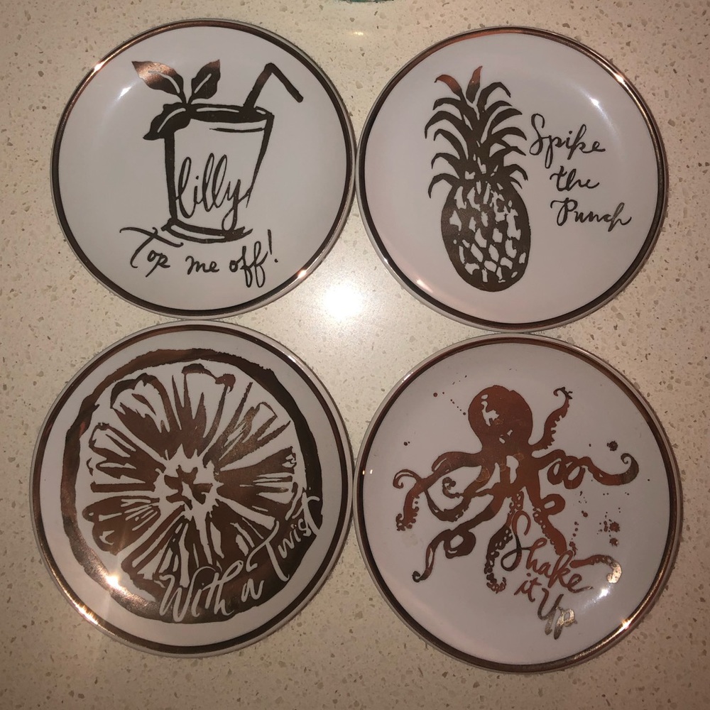 Set of 4 Lilly Pulitzer ceramic coasters
